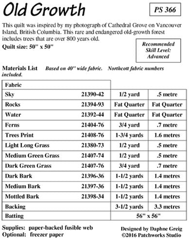 PS366-OldGrowth-SupplyList