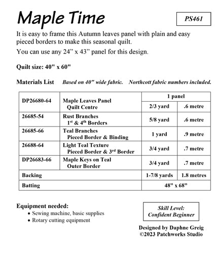 PS461 Maple Time